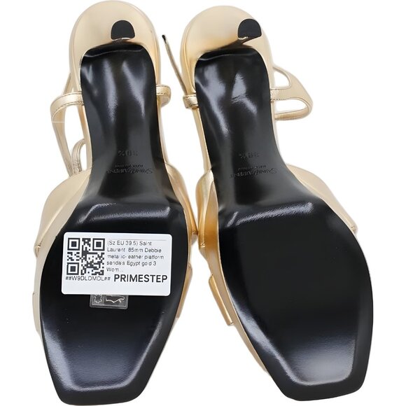 Saint Laurent Debbie Metallic Gold Platform Sandals 85mm Women's EU 39.5 - Picture 6 of 6